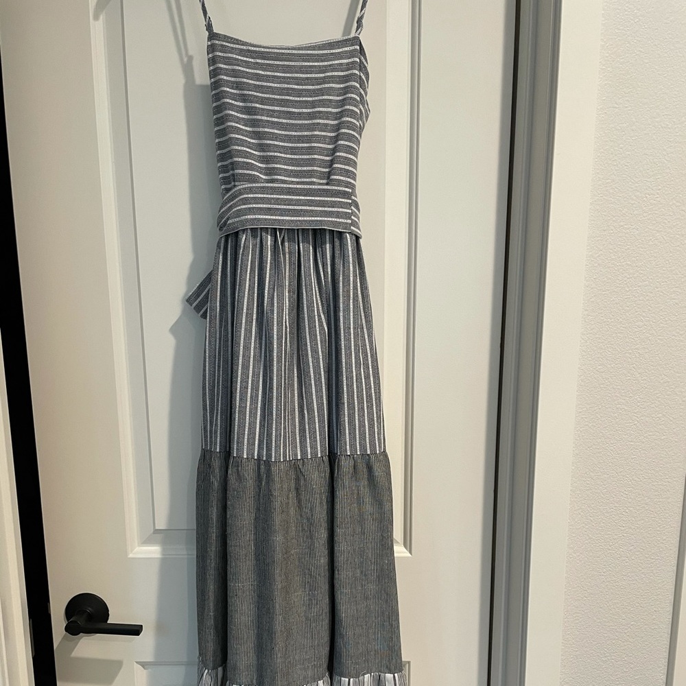 PinkBlush Maternity Black & White Striped Maxi